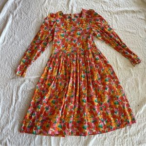 Laura Ashley Vintage Floral Midi Dress Size 14
